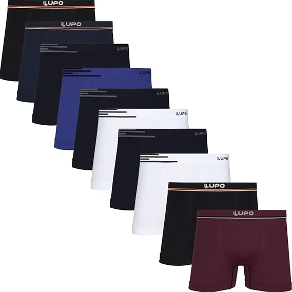 Kit 10 Cuecas Lupo Boxer Microfibra Poliamida Sem Costura Adulto Masculino