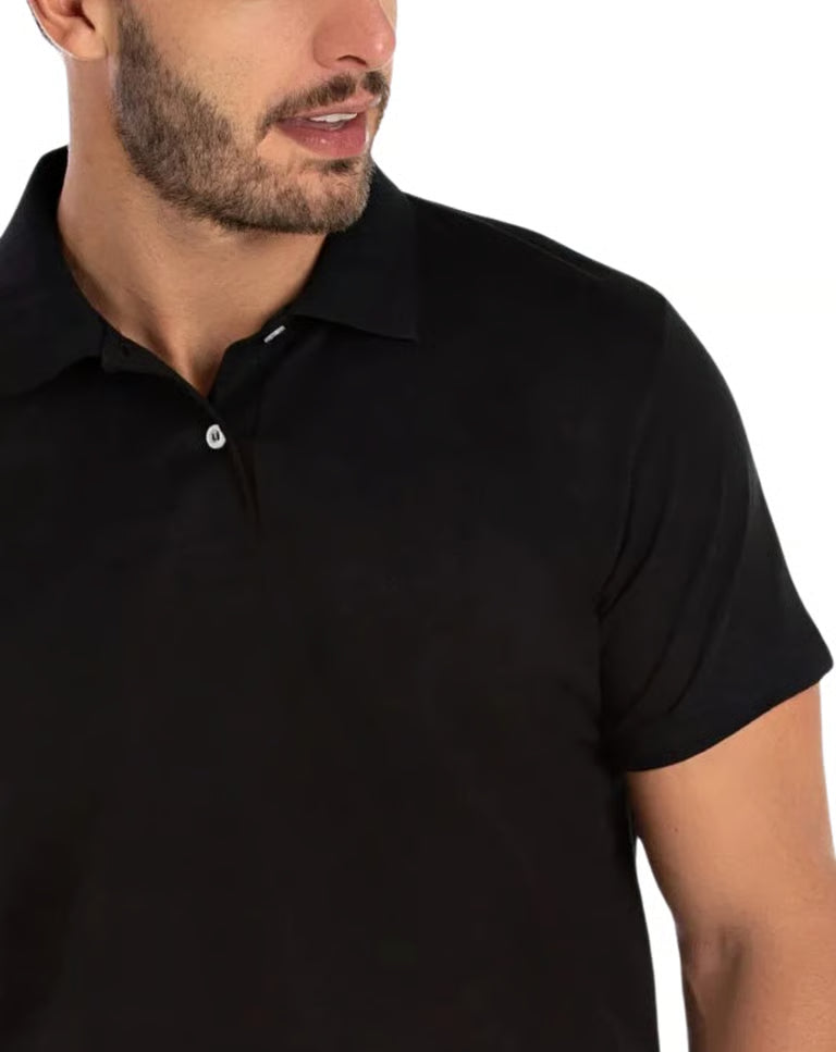 Camisa Polo Piquet Masculina Preta