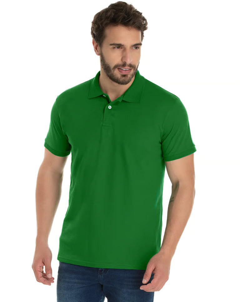 Camisa Polo Piquet Masculina Verde Bandeira
