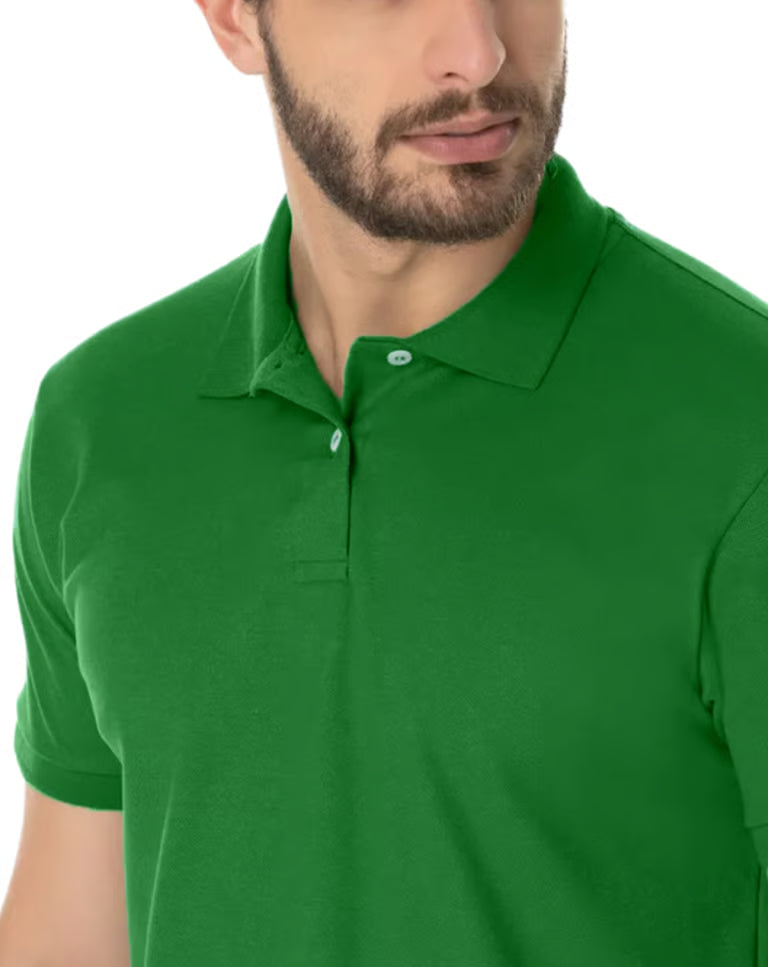 Camisa Polo Piquet Masculina Verde Bandeira