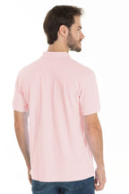 Camisa Polo Piquet Masculina Rosa Claro
