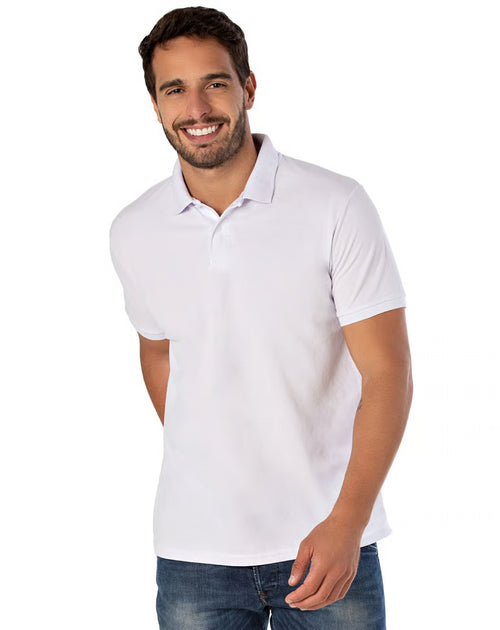 Camisa Polo Piquet Masculina Branca