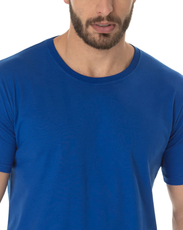 Camiseta de Algodão Premium Azul Royal