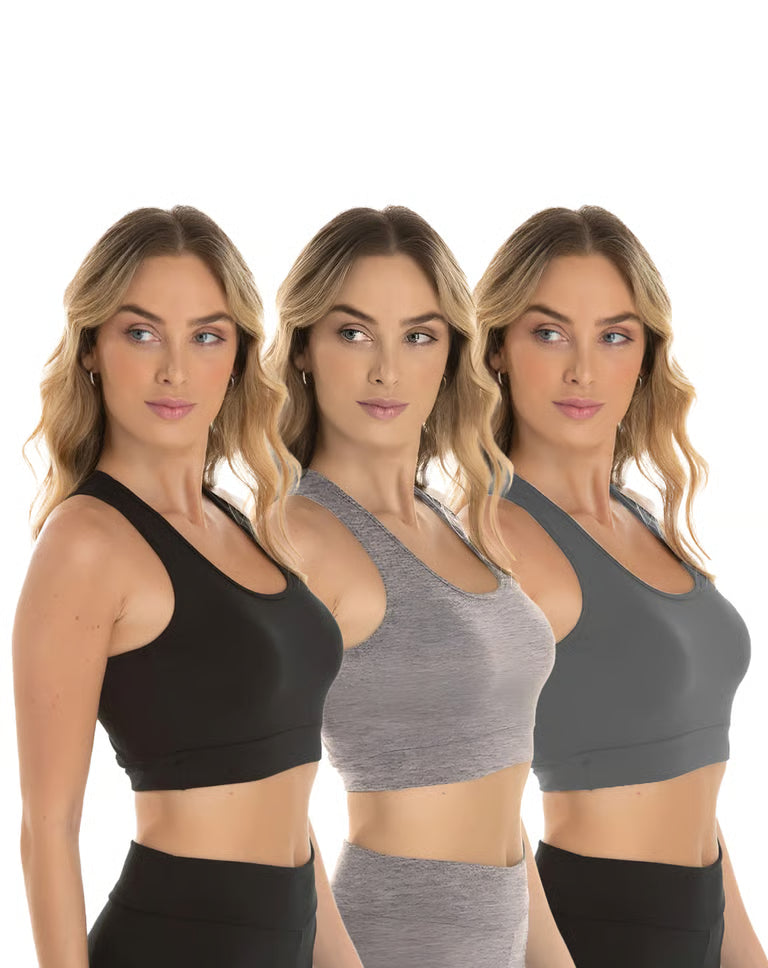 Kit 3 Tops Nadador Fitness Feminino 01