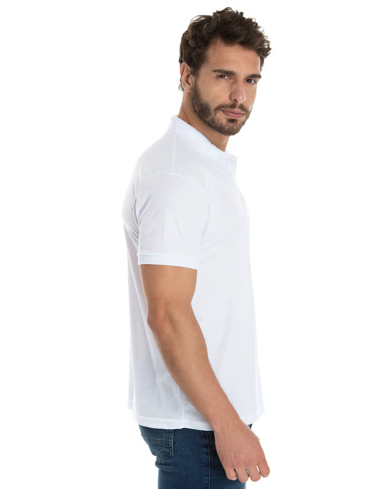 Camisa Polo Piquet Masculina Branca